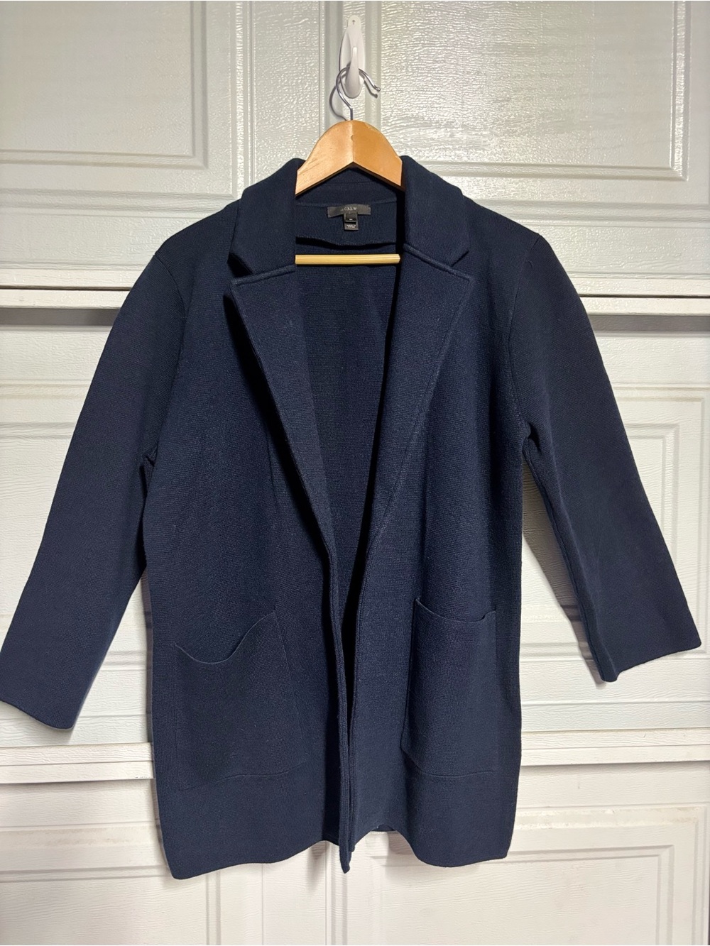 J. Crew Dark Navy Open-Front Blazer Cardigan